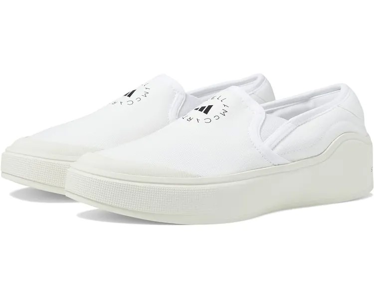 Кроссовки Adidas Court Slip-On Shoes, цвет Footwear White/Footwear White/Core Black
