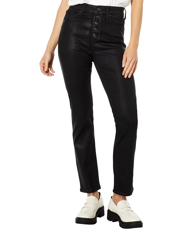 Джинсы Paige Accent w/ Exposed Buttonfly in Black Fog Luxe Coating, цвет Black Fog Luxe Coating
