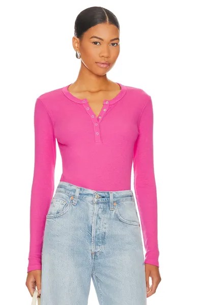 Футболка SUNDRY Henley, цвет Cerise