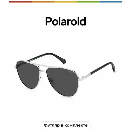 Солнцезащитные очки Polaroid Polaroid PLD 4126/S 010 M9 PLD 4126/S 010 M9, черный, серый