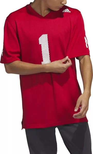 Мужская футбольная майка Adidas Nebraska Cornhuskers #1 Scarlet 2022 Strategy