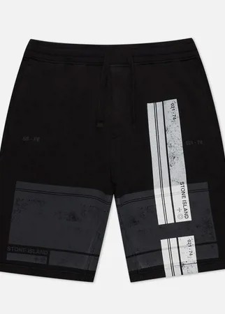 Мужские шорты Stone Island Block Bermuda Cotton Fleece, цвет чёрный, размер M