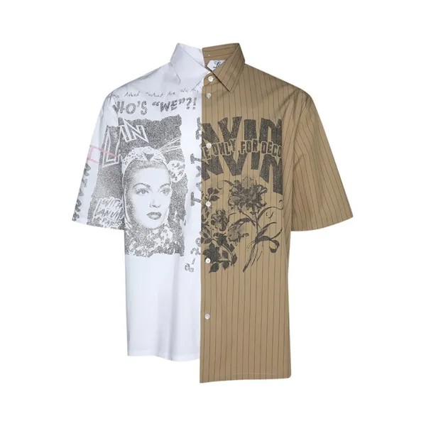 Рубашка Lanvin x Future Cropped Asymetric Short-Sleeve 'Off White', белый