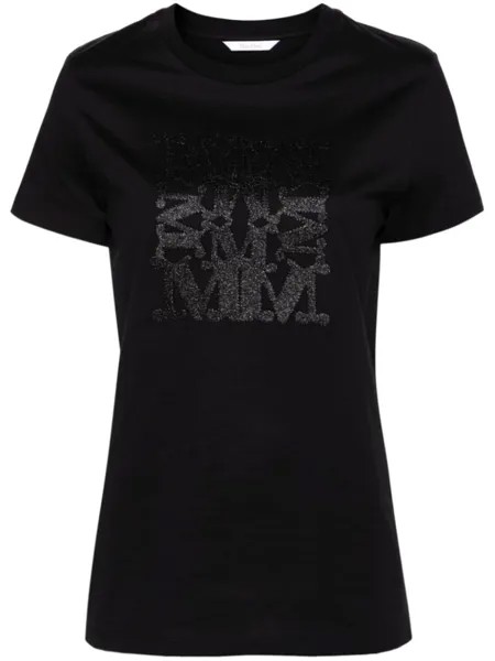 Max Mara футболка с вышитым логотипом, черный