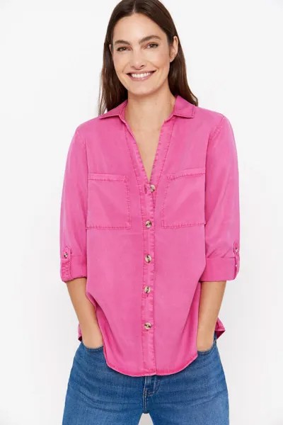 Джинсовая рубашка из тенселя Cortefiel, ярко-фиолетовый
