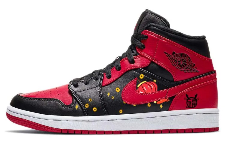 Кроссовки Air Jordan 1 Vintage Basketball Shoes Men Mid-top Black/Red, красный