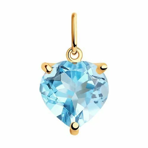 Подвеска GOLD CENTER, красное золото, 585 проба, топаз