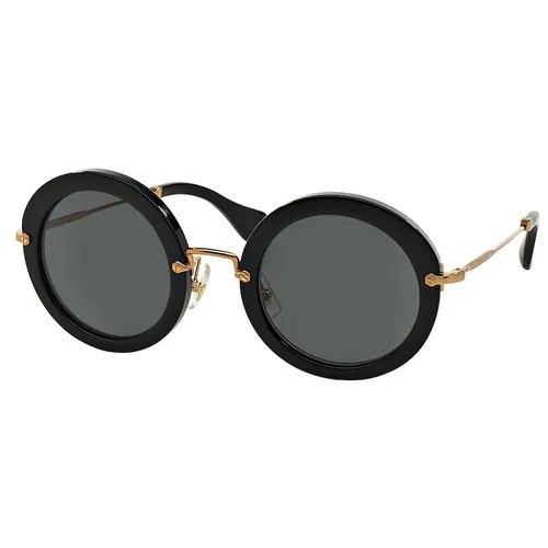 Солнцезащитные очки Miu Miu, круглые, для женщин, черный