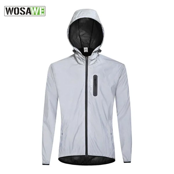 Светоотражающая одежда WOSAWE, куртка с капюшоном, водонепроницаемая ветровка для мужчин и женщин, защитная куртка для велоспорта, походов, бе...