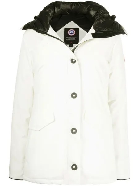 Canada Goose парка с капюшоном и нашивкой-логотипом, белый