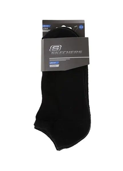 Низкие носки с мягкой подкладкой, 3 пары черных носков унисекс Skechers