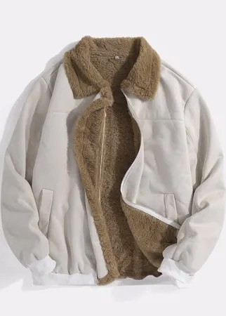 Мужские твердые утолщенные теплые пальто с плюшевой подкладкой и лацканами с карманом