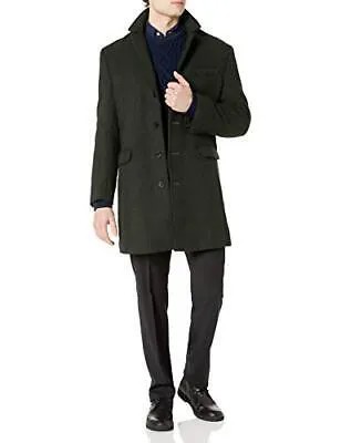 Мужская приталенная куртка из смесовой шерсти Calvin Klein, оливковый однотонный Melton, 42