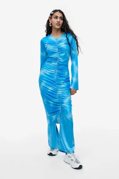 Собранное платье H&M, бирюзовый