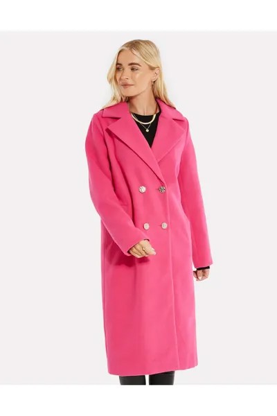 Двубортное пальто Marlet с разрезными лацканами Threadbare, розовый