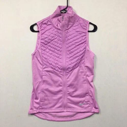 Женский жилет для бега Nike Essential размера XS, куртка без рукавов с полной молнией, розовая #306