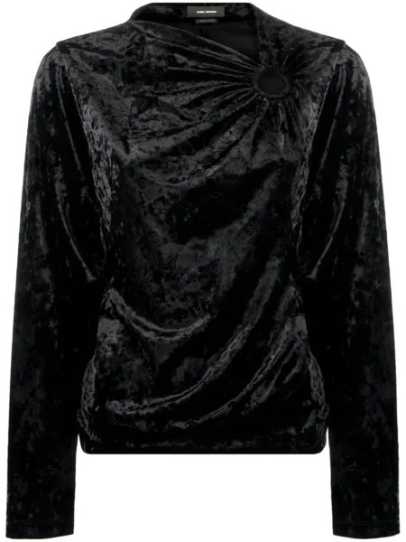 ISABEL MARANT бархатный топ с длинными рукавами, черный