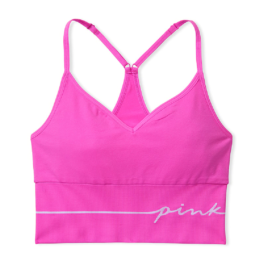 Спортивный топ Victoria's Secret Pink Seamless Scoop Neck, розовый