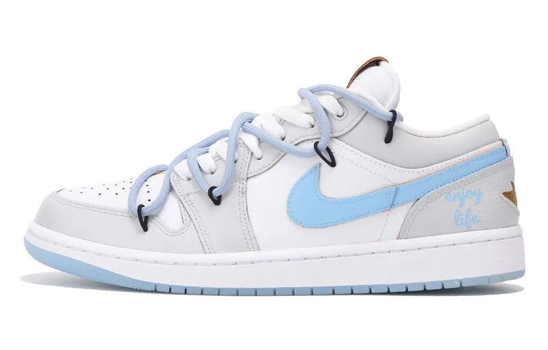 Кроссовки Air Jordan 1 Vintage Basketball Shoes Men Low-top Blue, синий