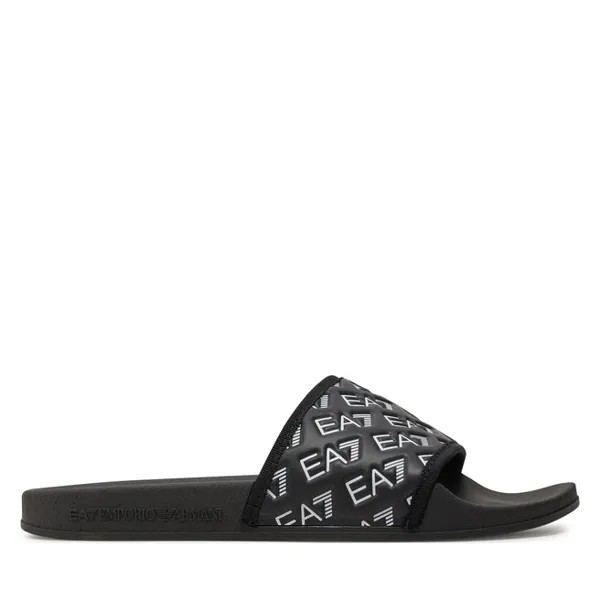 Шлепанцы EA7 Emporio Armani XCP010 XK340 N078 Full Black/White, черный