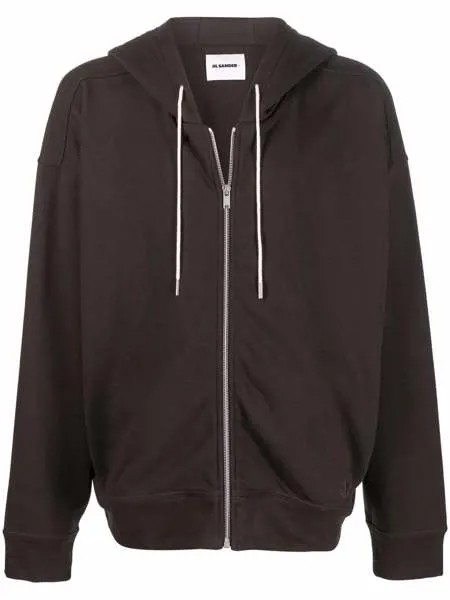 Jil Sander zipped cotton hoodie