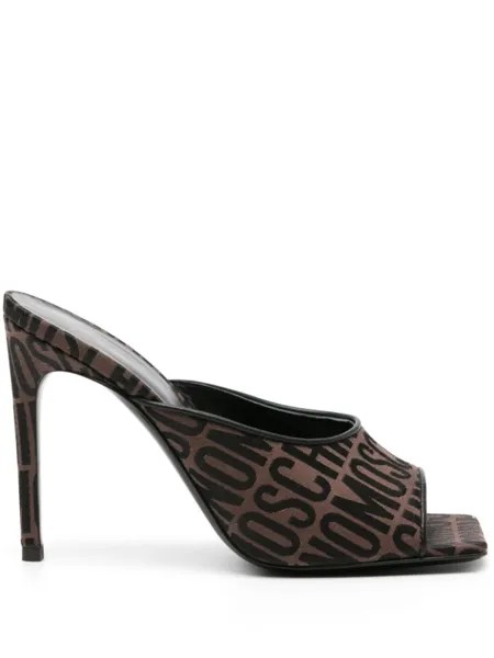 Moschino мюли с жаккардовой монограммой, коричневый