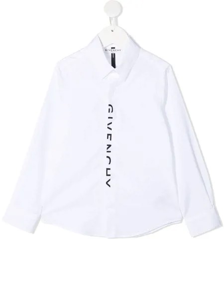 Givenchy Kids рубашка с длинными рукавами и логотипом
