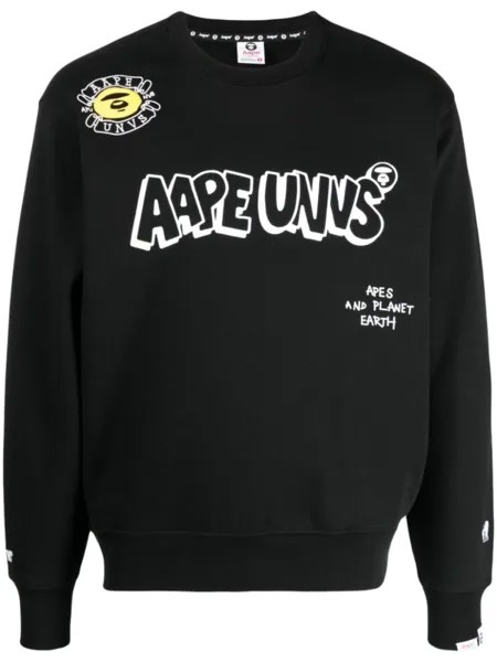 Толстовка с круглым вырезом с графическим принтом AAPE BY *A BATHING APE, черный