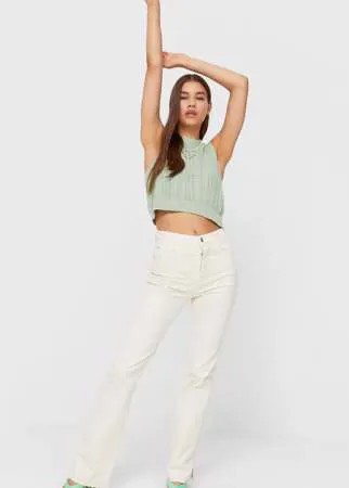 Stradivarius Жилет Из Кружева Кроше Зеленый M
