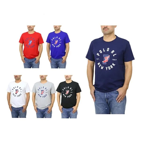 Мужская футболка с круглым вырезом и крылышками Polo Ralph Lauren, Нью-Йорк — 6 цветов —