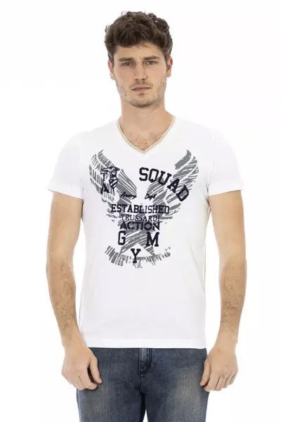 Хлопковая мужская футболка Trussardi Action, белый