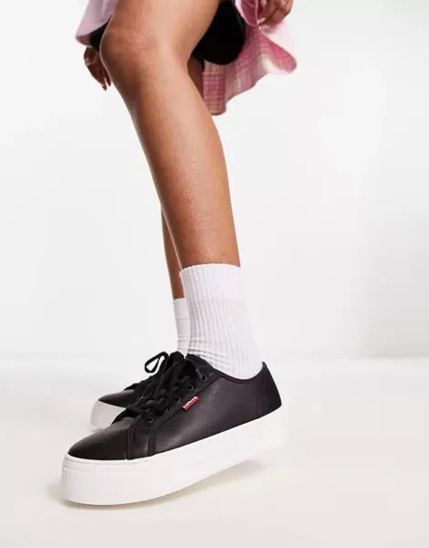 Черные кроссовки на платформе Levi's