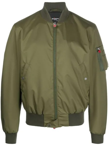 Kiton бомбер на молнии, зеленый