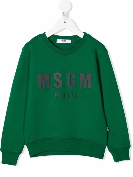 MSGM Kids толстовка с вышитым логотипом