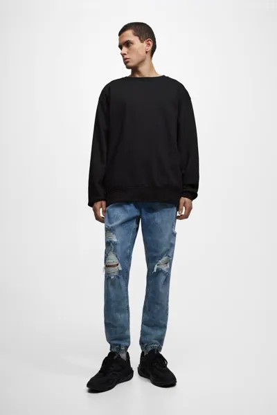 Рваные джинсы-джоггеры Pull&Bear, синий
