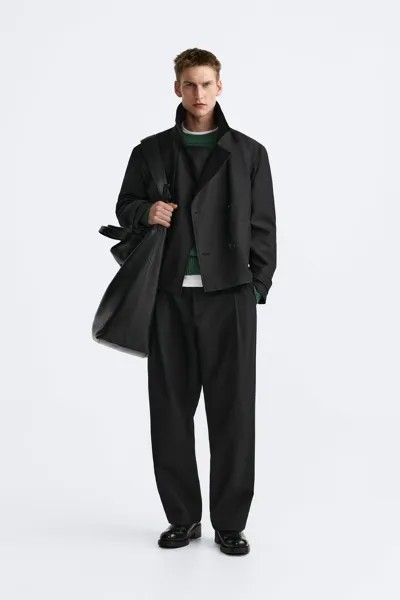 Короткий тренч ZARA, черный
