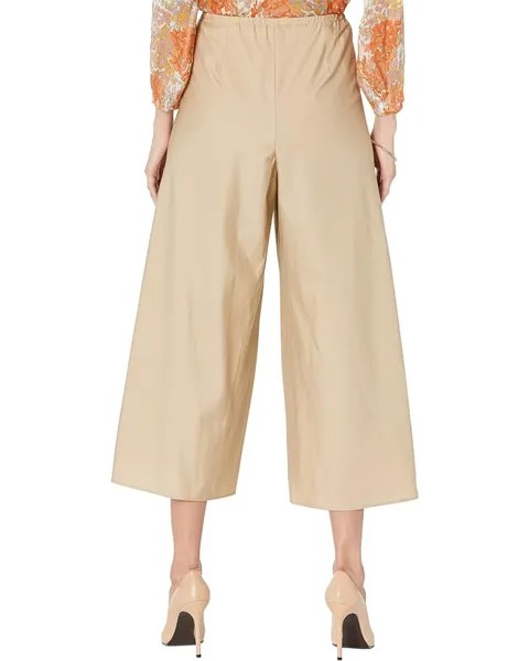 Брюки Vince Poplin Bias Culottes, хаки