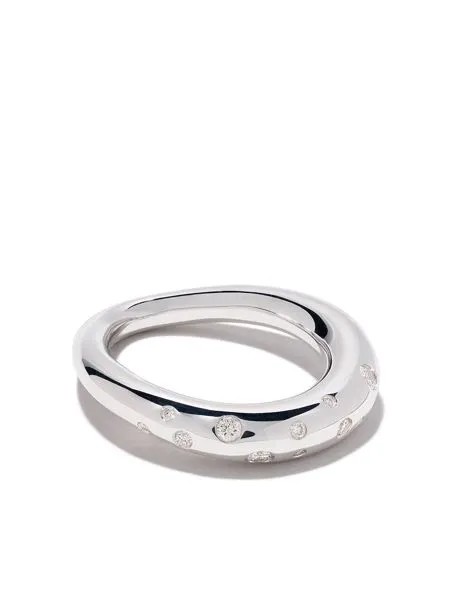 Georg Jensen серебряное кольцо Offspring с бриллиантами
