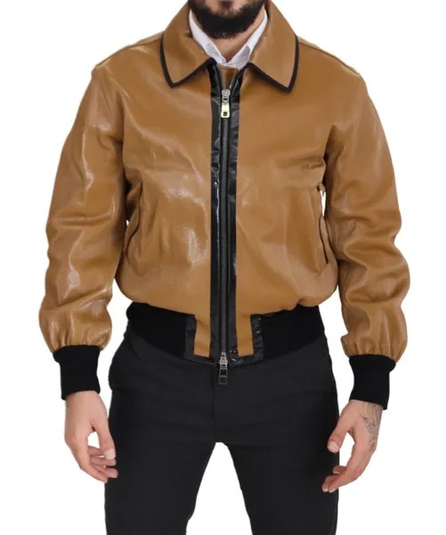 Куртка DOLCE - GABBANA Темно-коричневый хлопковый блузон на молнии IT46/US36/S 2000usd