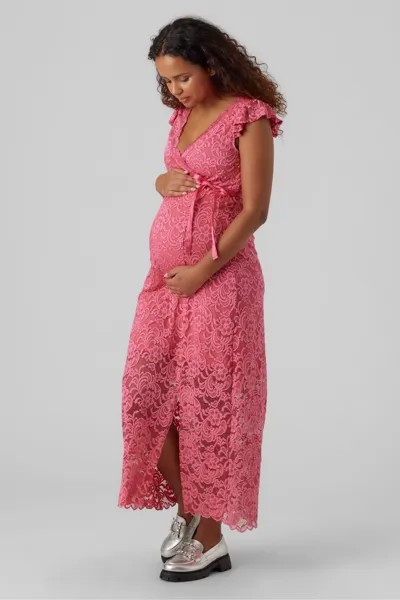 Кружевное платье миди для беременных Для особых случаев Mamalicious, розовый