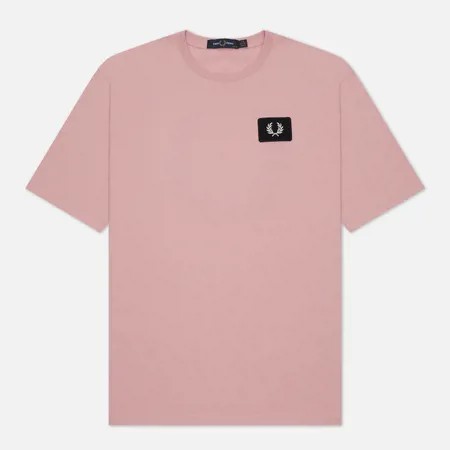Женская футболка Fred Perry Oversized Badge Detail, цвет розовый, размер XXS