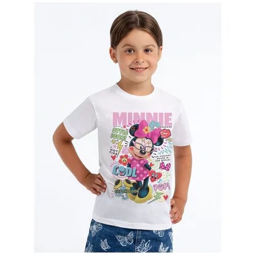 Футболка детская Minnie Covergirl, белая, на рост 130-140 см (10 лет)