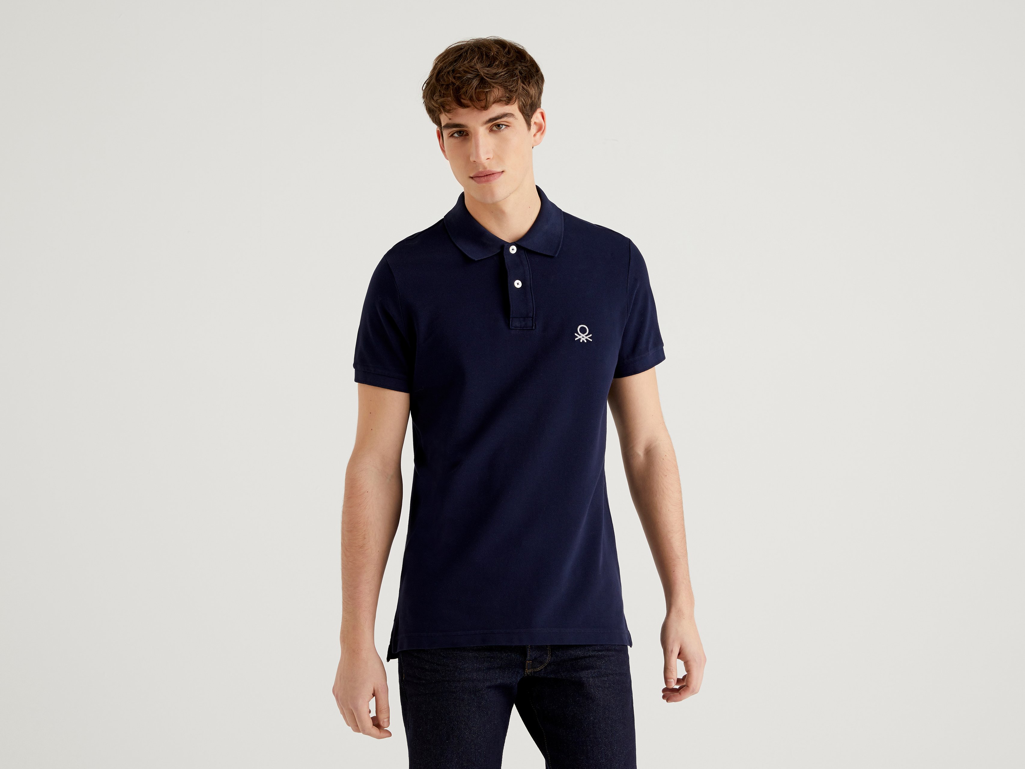Футболка-поло мужская United Colors of Benetton CCC_3089J3178 синяя 2XL