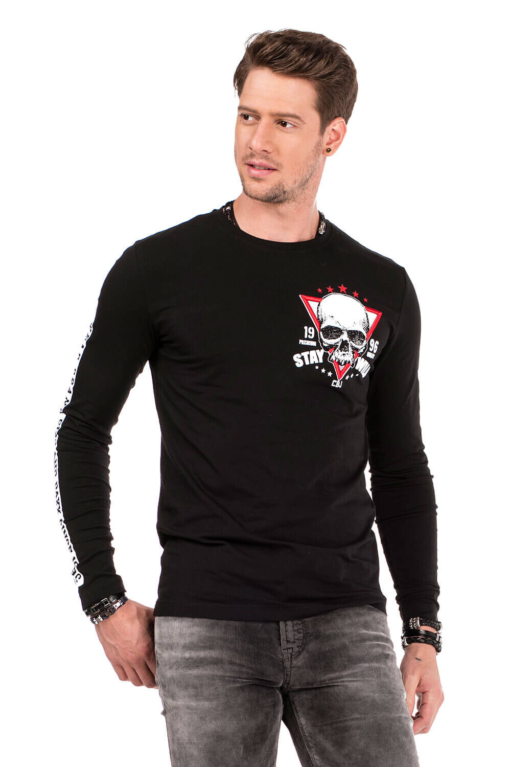 Лонгслив Cipo & Baxx Langarmshirt, черный