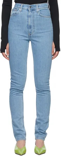 Синие джинсы с шипами Helmut Lang