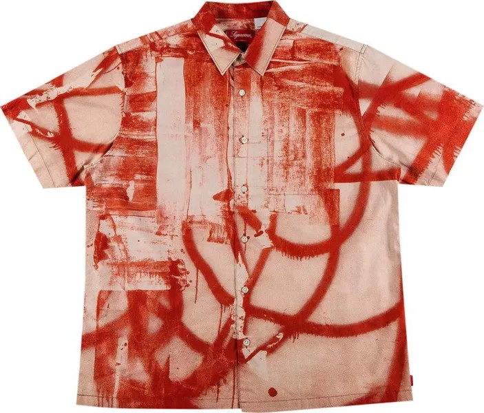 Рубашка Supreme x Christopher Wool Short-Sleeve Shirt 'Red', красный