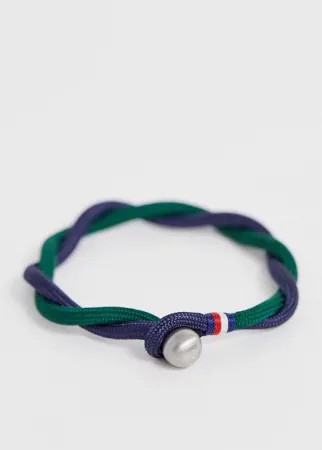 Сине-зеленый плетеный браслет Tommy Hilfiger-Темно-синий