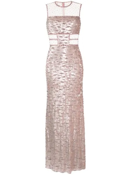 Jenny Packham вечернее платье Nixie из тюля с пайетками, розовый