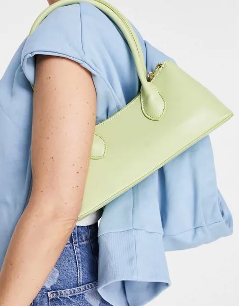 Лаймовая сумка на плечо с удлиненным ручками ASOS DESIGN-Зеленый цвет