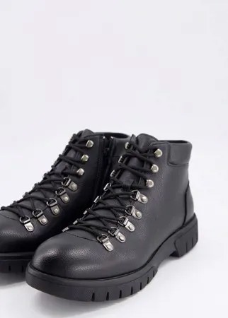 Черные походные ботинки со шнуровкой Rule London-Черный цвет